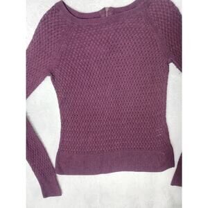 AMERICAN EAGLE Women's Grape Waffle Knit Zip Back Sweater Sz XS